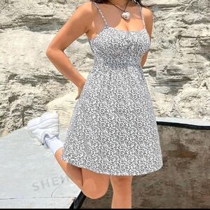 SHEIN EZwear Allover Plants Print Cami Dress